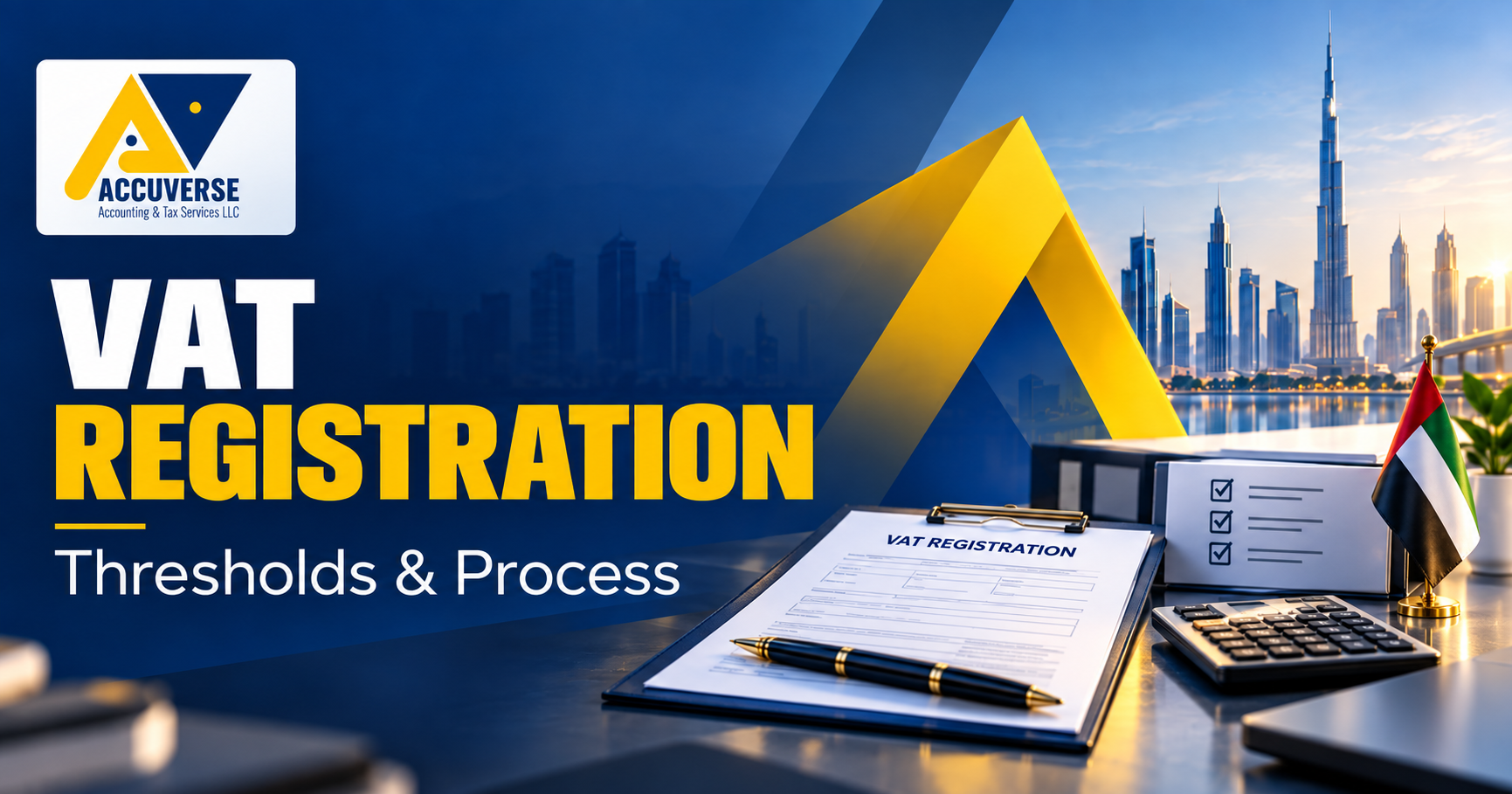 UAE VAT registration documents being reviewed by a finance manager
